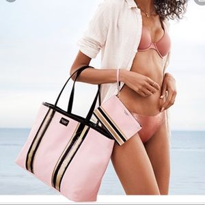Victoria’s Secret pink tote with wristlet